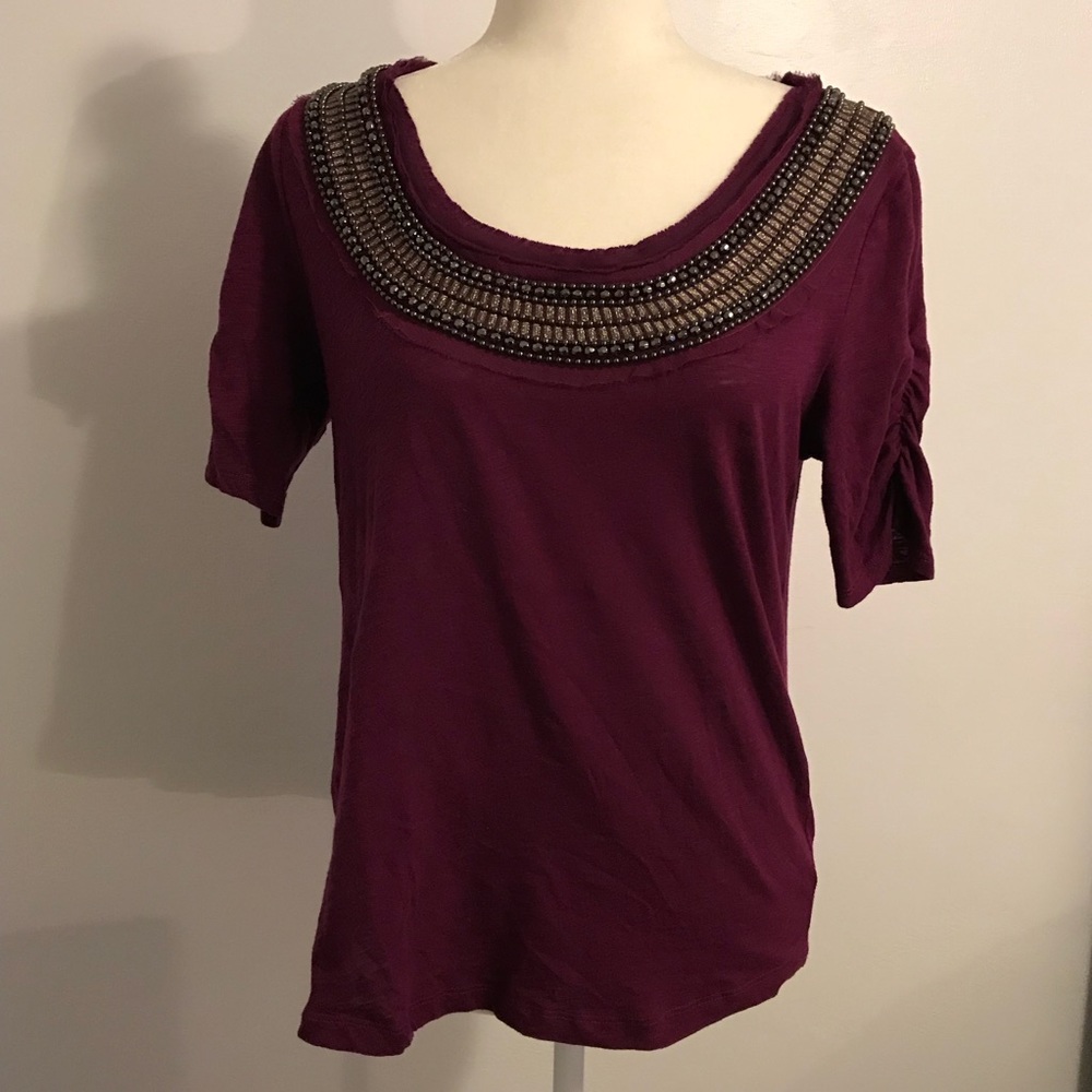 Anthropologie Deletta Embellished Top